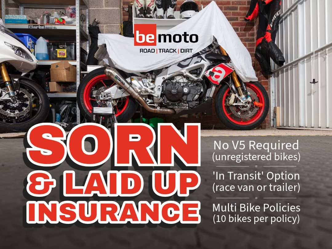 SORN Insurance poster with a bike under cover in the garage