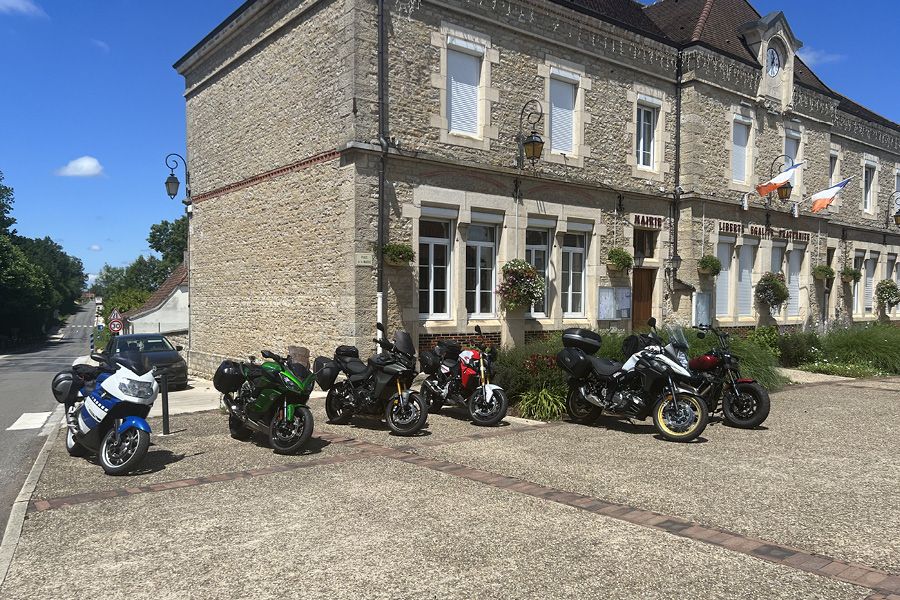 BeMoto European Motorcycle Touring Insurance Team Bikes Parked In France