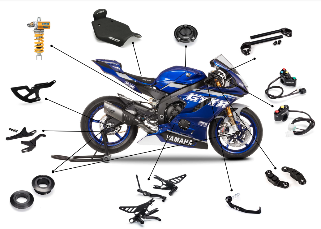 Yamaha R6 GYTR detail parts