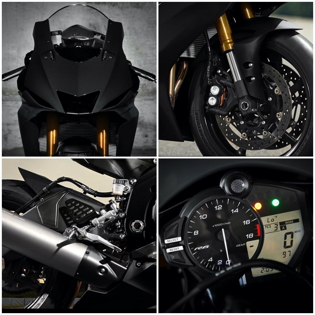 2022 Yamaha R6 Race details clocks fairing rearsets 