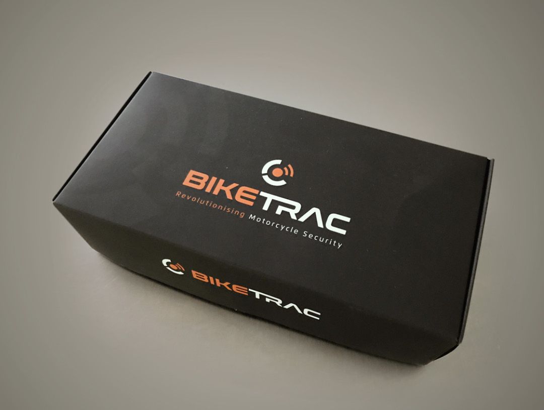 BikeTrac motorcycle tracker packaging box