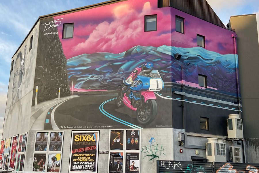 Britten mural in Christchurch New Zealand