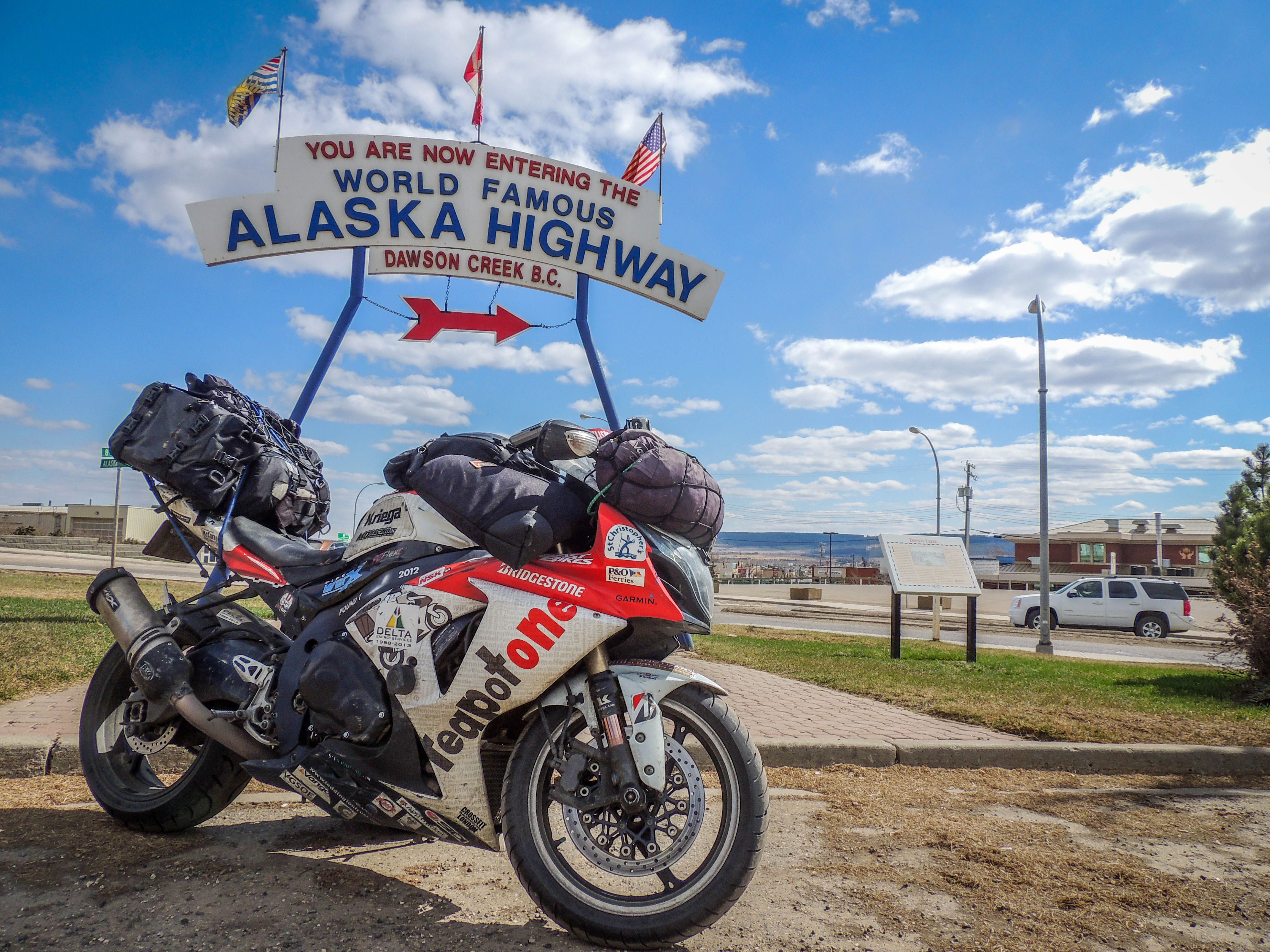 Bruce Smart TeaPotOne in his garage with GSX-R1000 on Alaska Highway