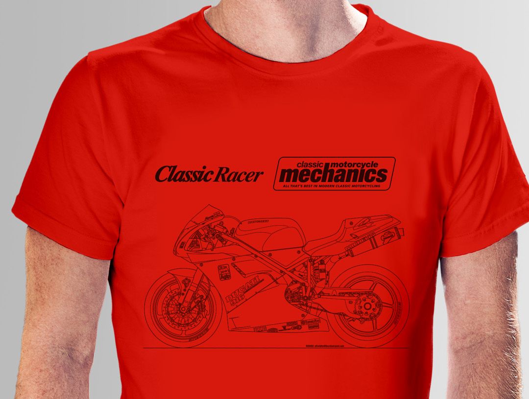 Classic Motorcycle Mechanics tee shirt in red