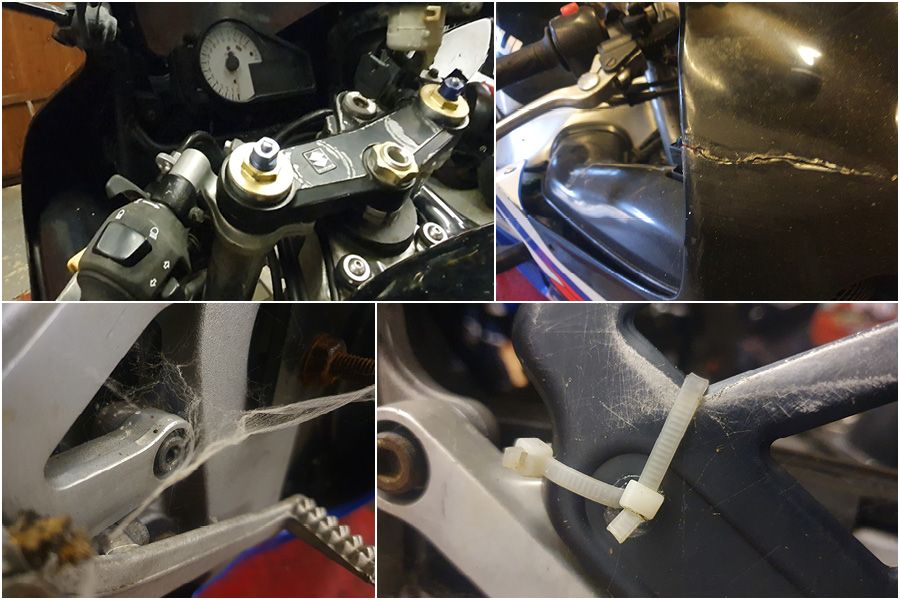 BeMoto Project GSX-Reborn close up images of work to be done on the GSX-R600 K3