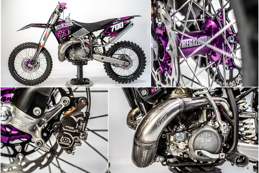 Static close ups of Magalodon 700cc Motocross bike