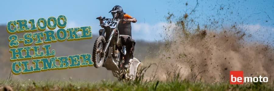 BeMoto Banner featuring a CR1000 2-stroke dirt bike