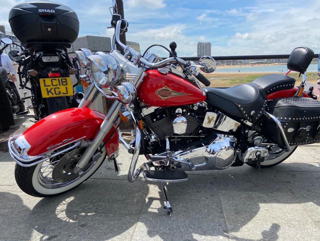 Harley Davidson Heritage Softail Classic red Margate Meltdown