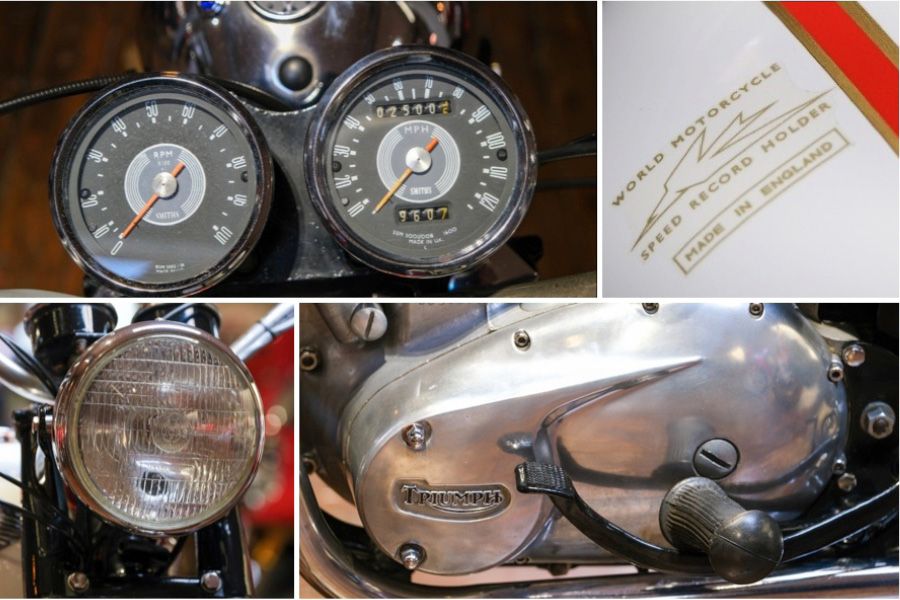 Triumph Bonneville T120R clocks speedo tank headlight engine