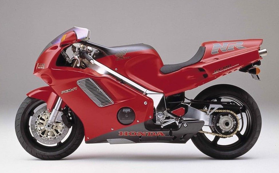 The original Honda NR750 with oval pistons in red
