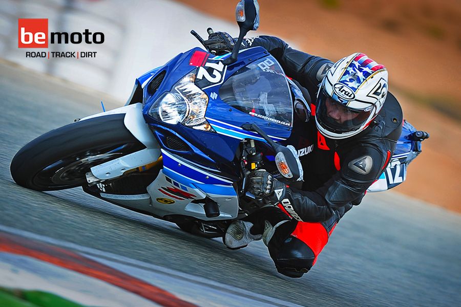 BeMoto Track Day Rider with Knee Down