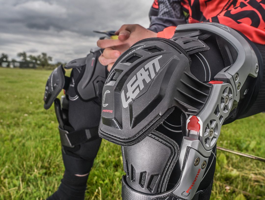 Motocross knee pads up close