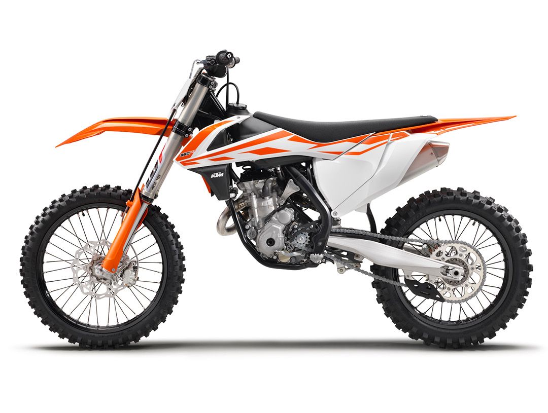 KTM 350 SX-F motocross bike studio image