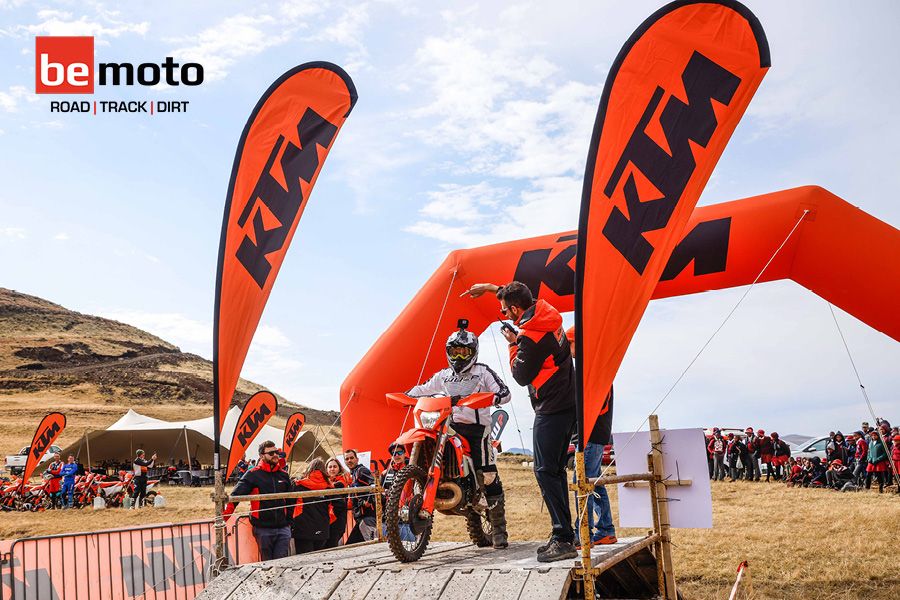 Sean Smith at a dirt bike track start line on a 2024 KTM EXC