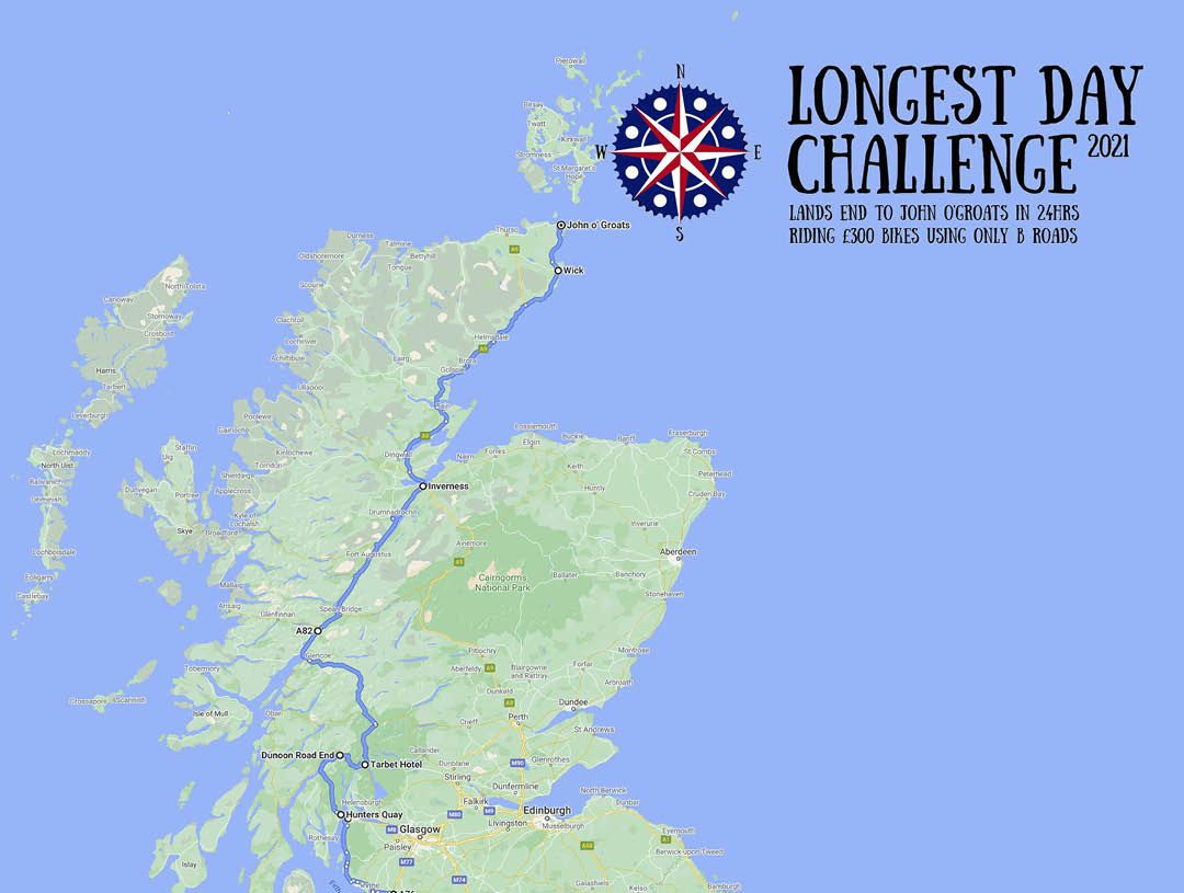 Longest Day Challenge route map