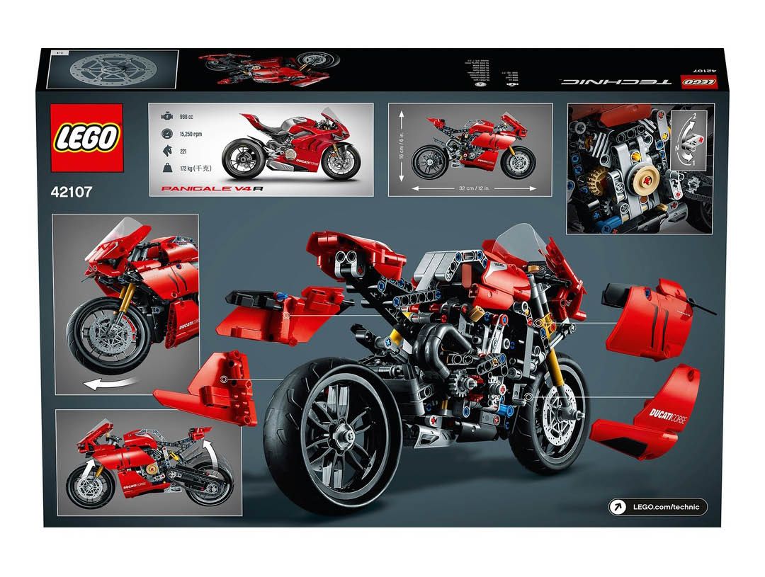 Lego 42107 Ducati Panigale V4 R box rear 