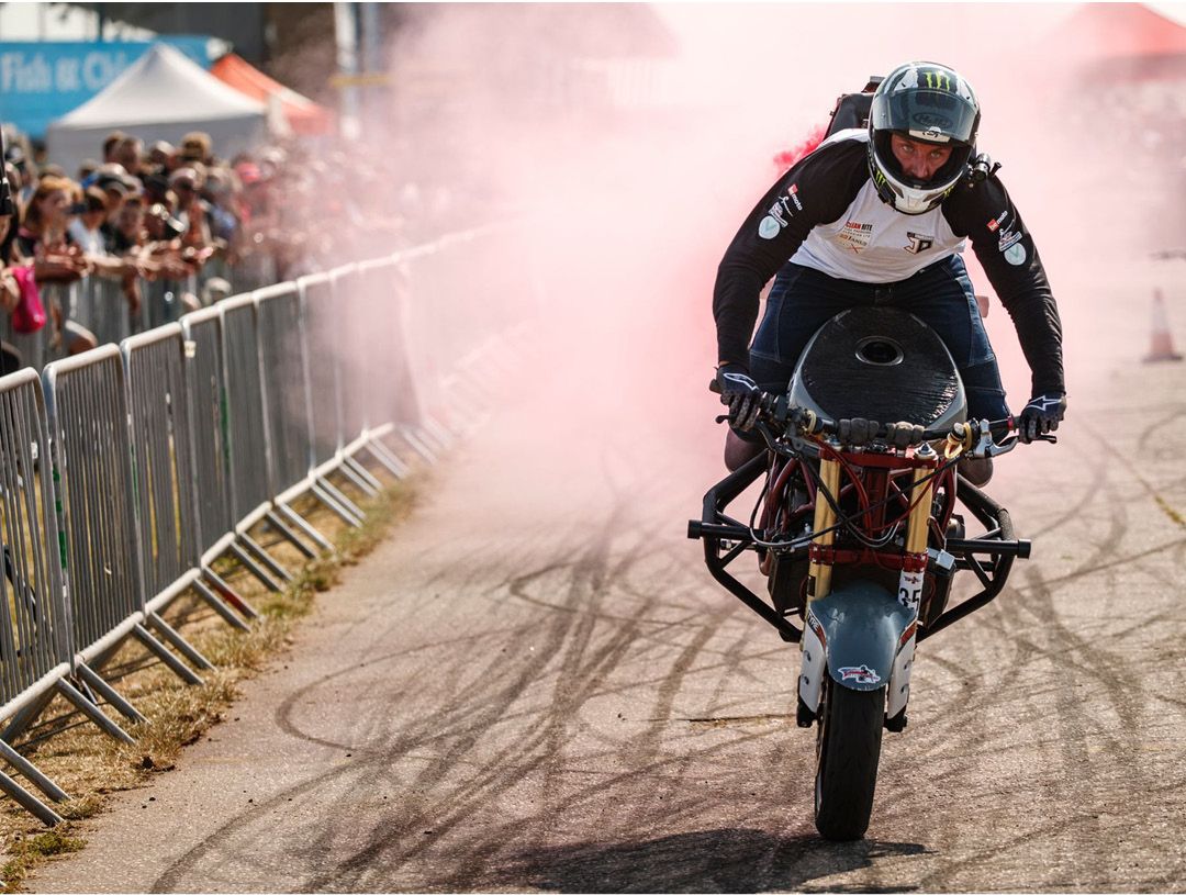 MCN Festival of Motorcycling 2022 R&G Jonny Davies Stunt Rider