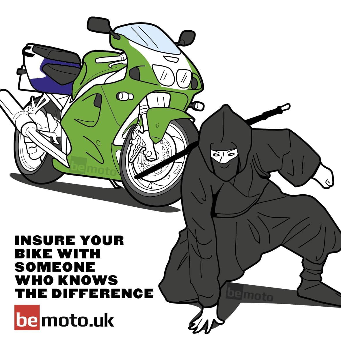 Ninja Meme Advert: Insure your bike with someone who knows the difference