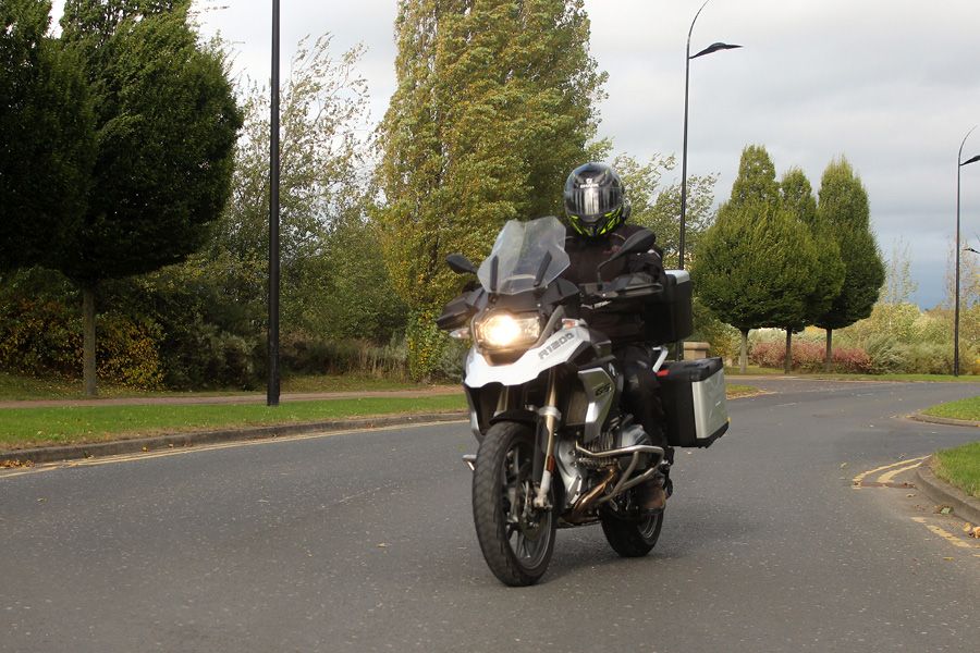 BMW R1200 GS riding on the road