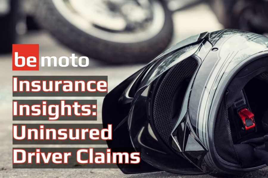 BeMoto Insurance Insights Banner with helmet on lying on the road