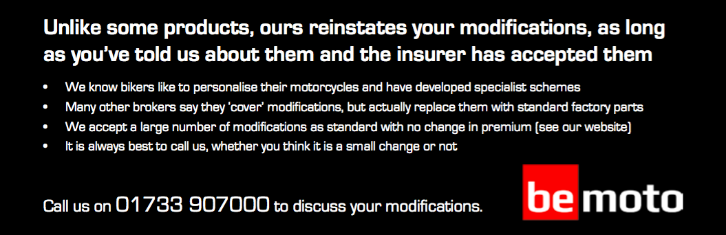 BeMoto Modified Motorbike Insurance Summary