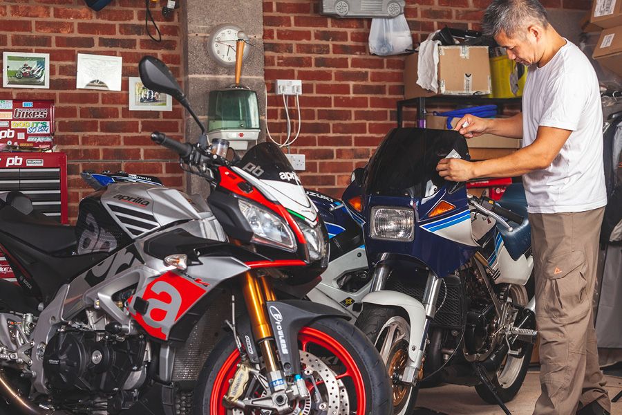 Multi-bike collection in a garage