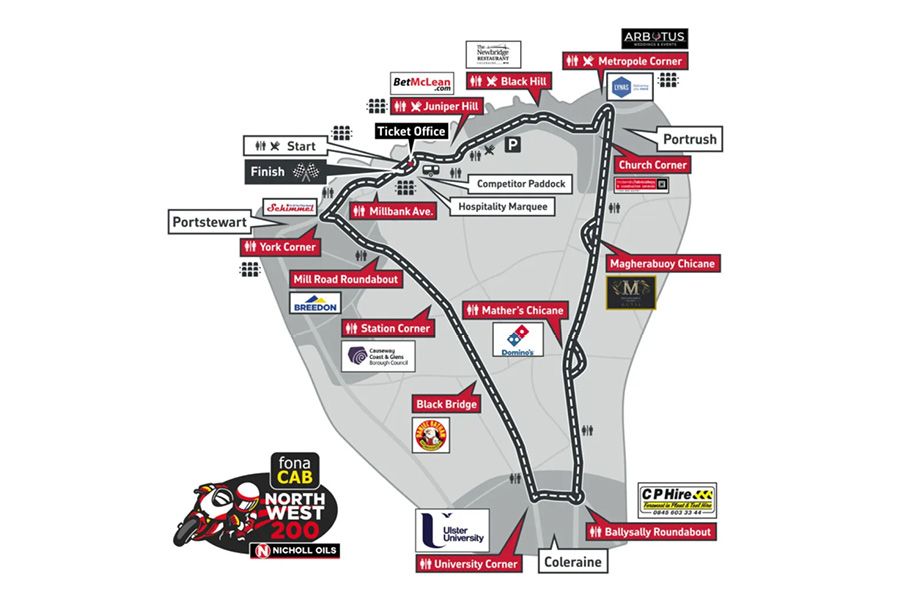 North West 200 2023 circuit map 