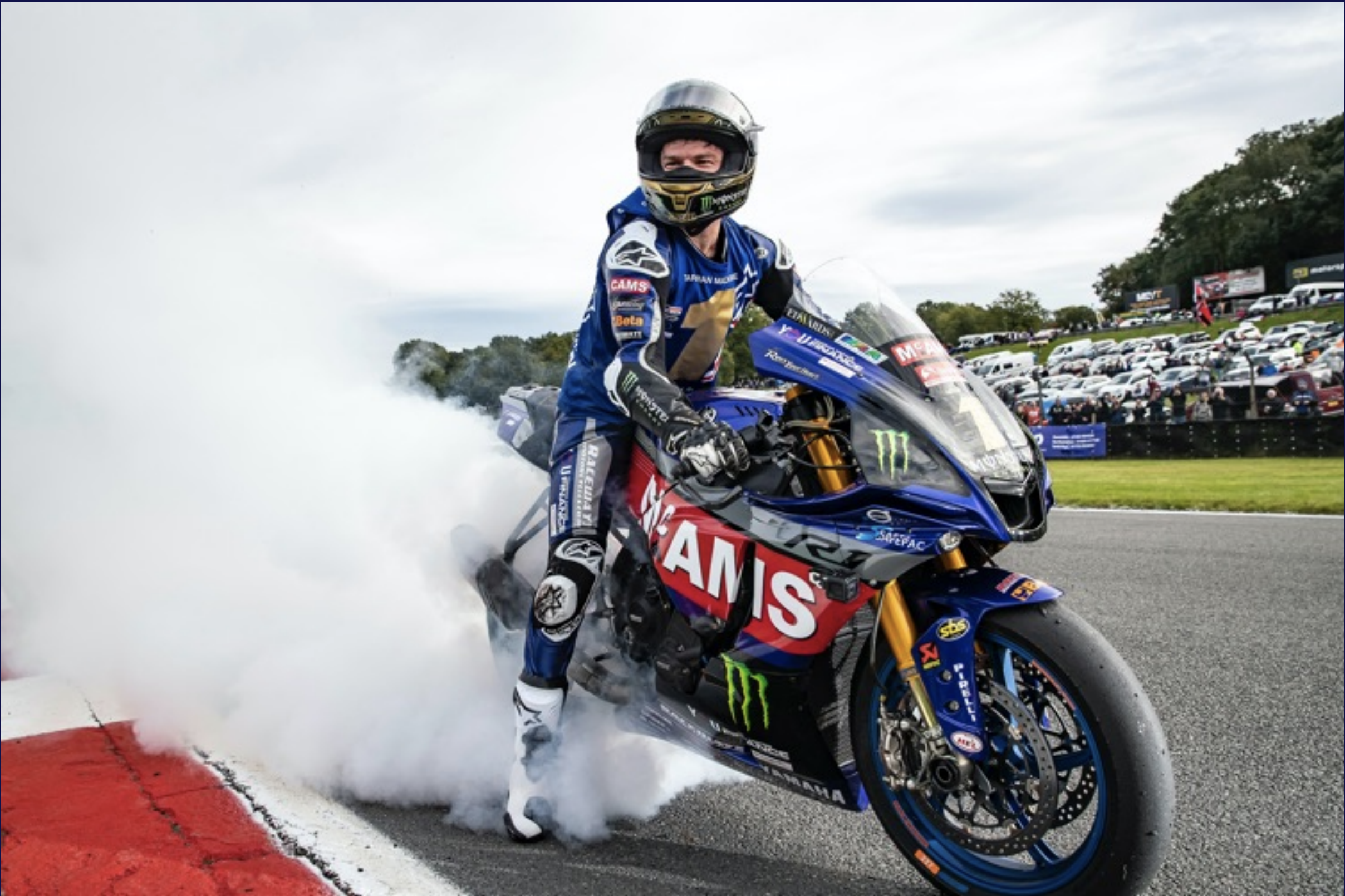 Tarran Mackenzie 2021 British Superbike Champion Yamaha R1 Burnout