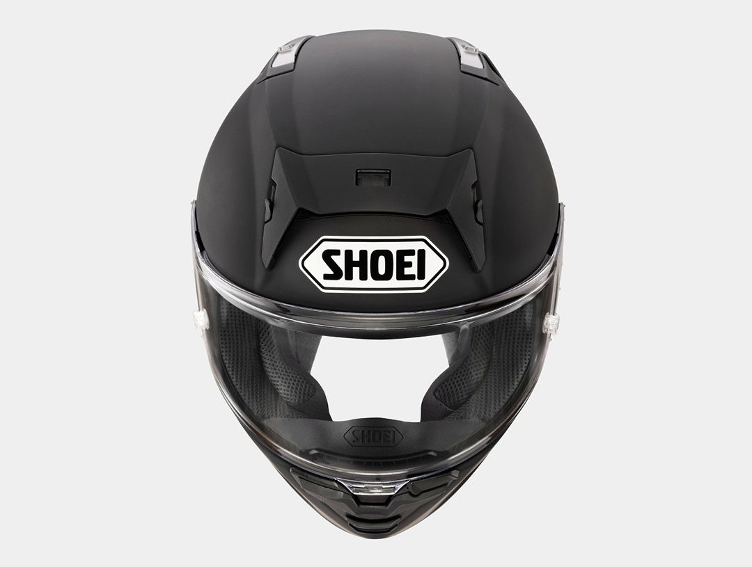 Shoei X-SPR Pro helmet in black top view