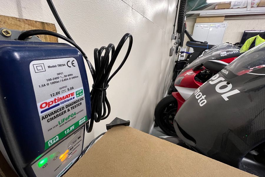 Motorcycle garage SORN optimate smart charger