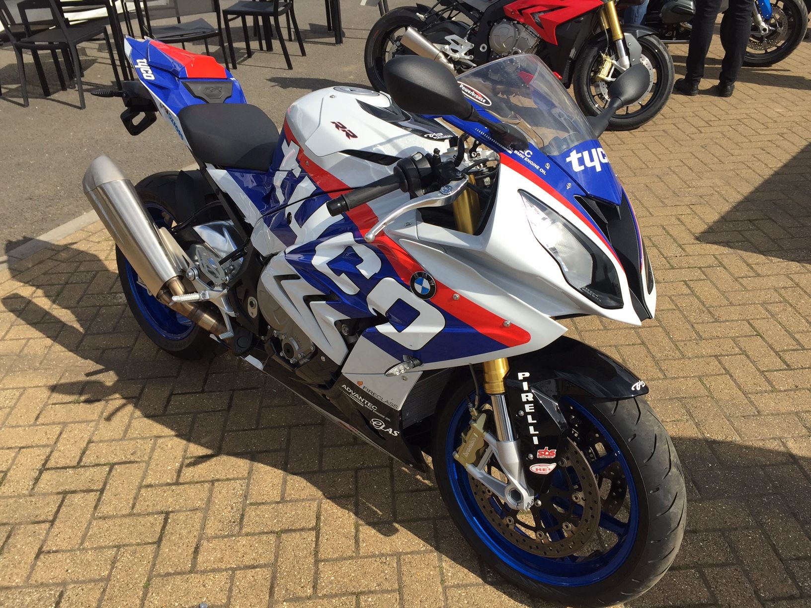 BMW S1000RR motorcycle with Tyco replica race paintwork