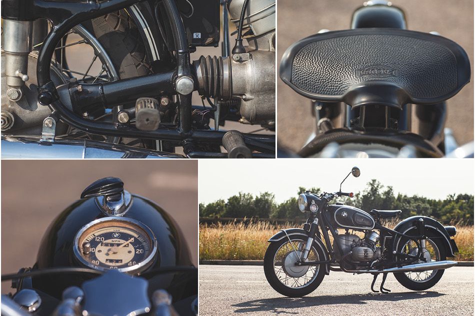 Classic BMW Motorcycle detailed close ups
