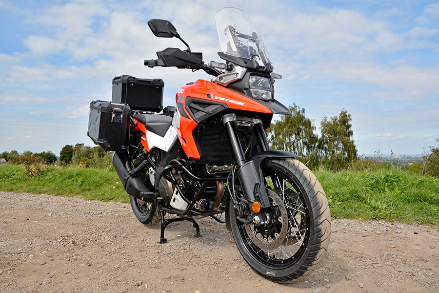 Suzuki V-Strom 1050 XT on dirt road