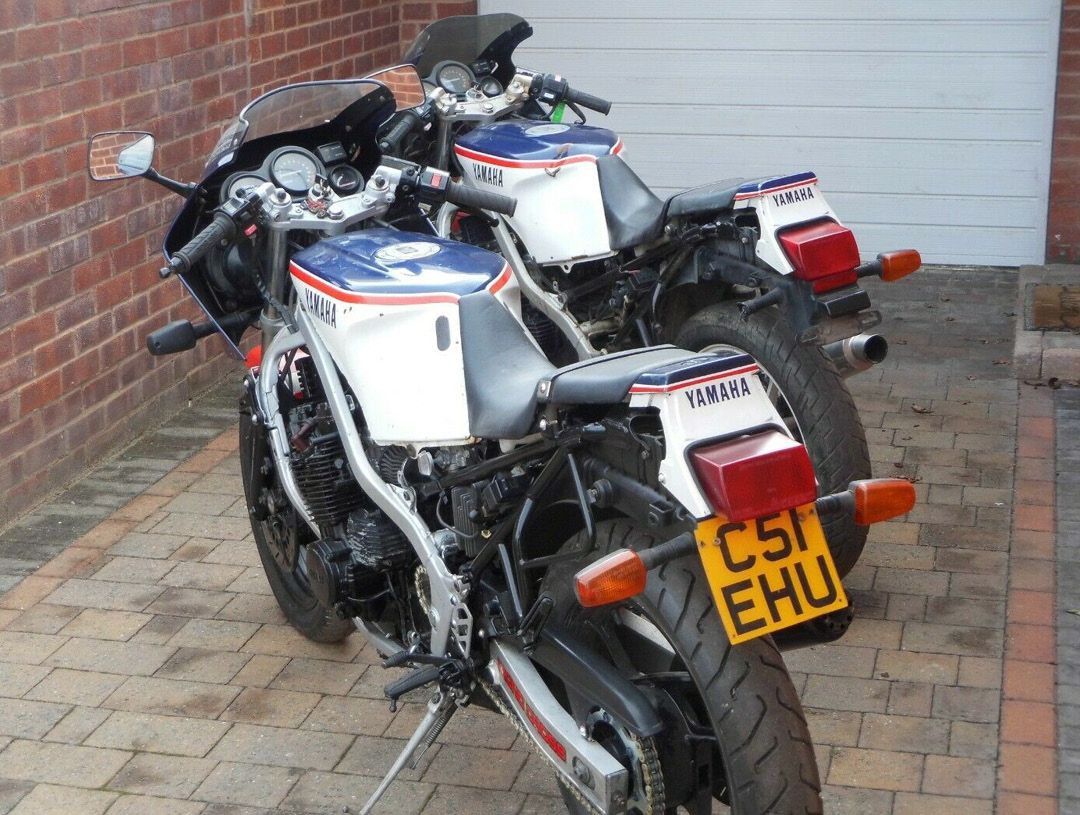 Yamaha FZ600 pair project bikes rear