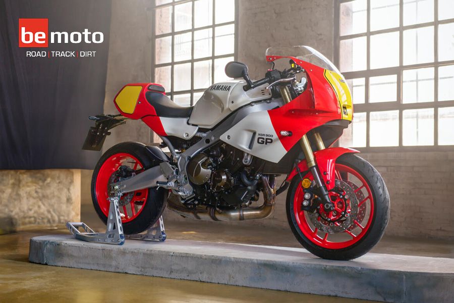 Official Yamaha Press Image of the XSR900 GP in Legend Red