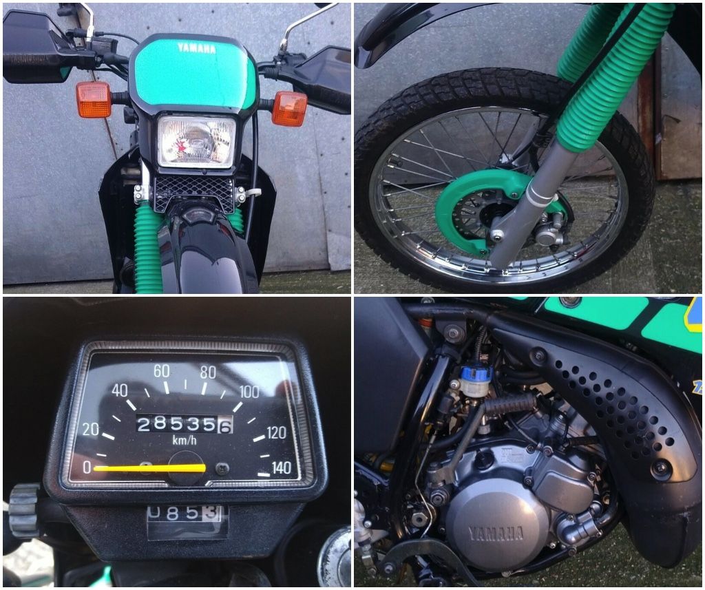 Yamaha DT125R details headlight forks wheel clocks engine