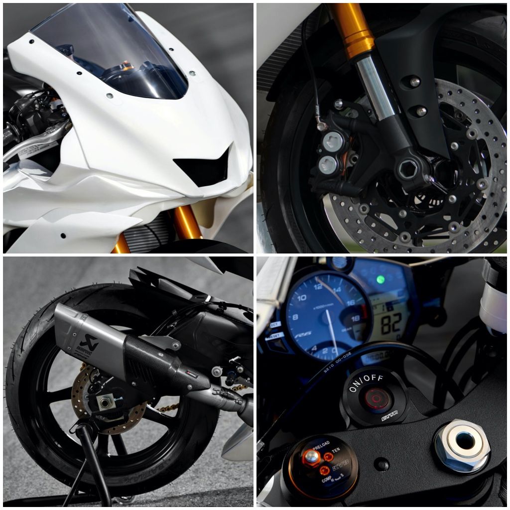 2022 Yamaha R6 GYTR details forks clocks exhaust fairing