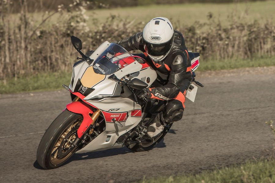 Yamaha YZF-R7 World GP 60th Anniversary road riding action photo by Jason Critchell