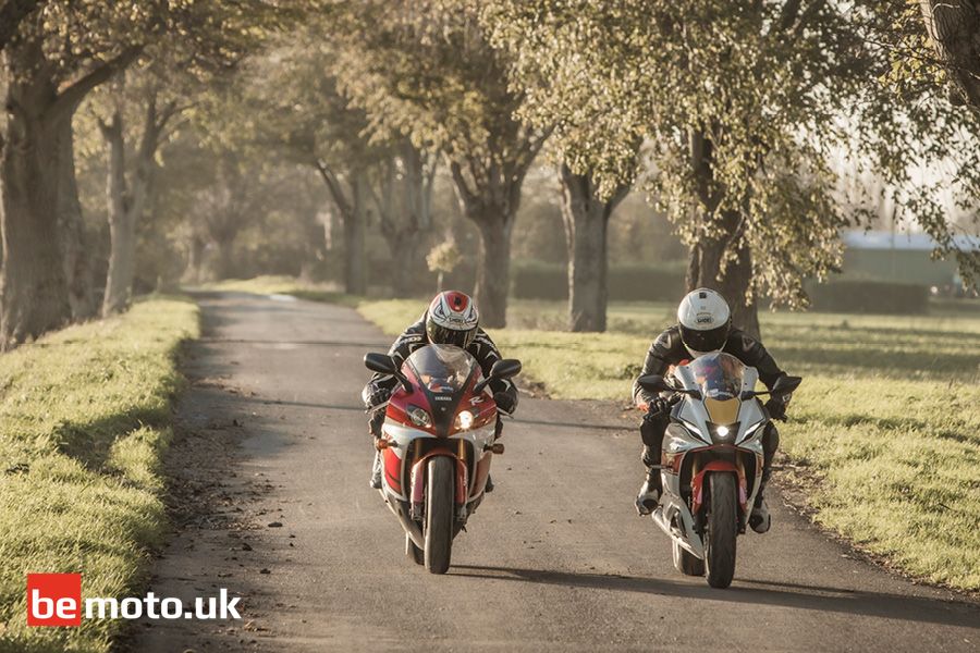 Yamaha R7 vs Yamaha R7 (OW-02) head on road action Luke Brackenbury Kar Lee