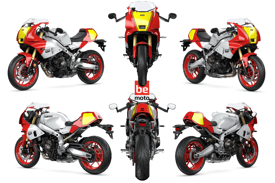 Yamaha XSR900 GP in Legend Red from various angles