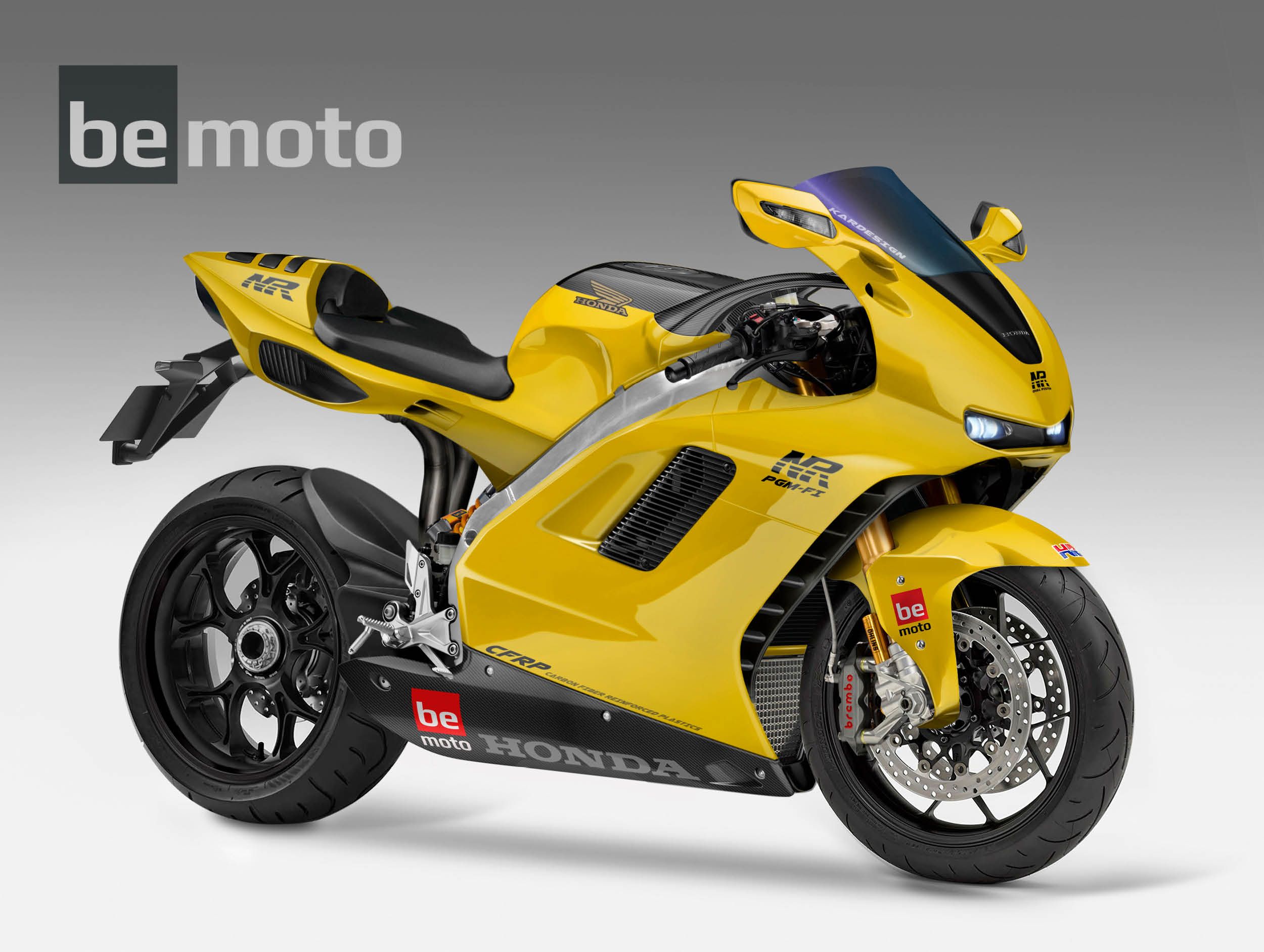 BeMoto NR750 NR1000 Concept Bike in Yellow