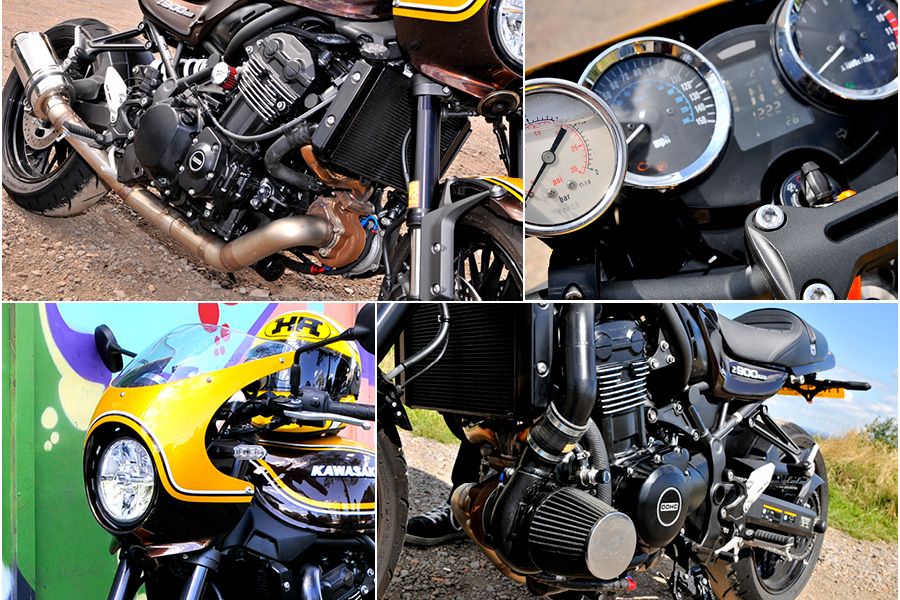 Close up details of the Kawasaki Z900
