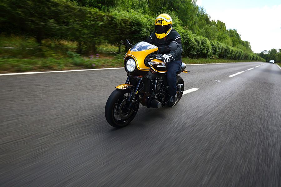 Kawasaki Z900 RS Turbo Riding on Road