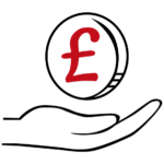 Image of a hand holding a pound