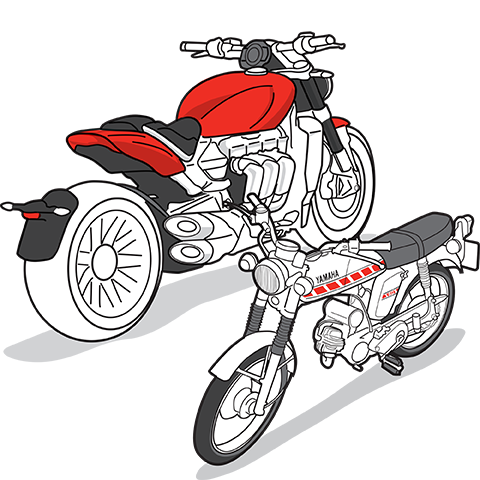 Two bikes side by side