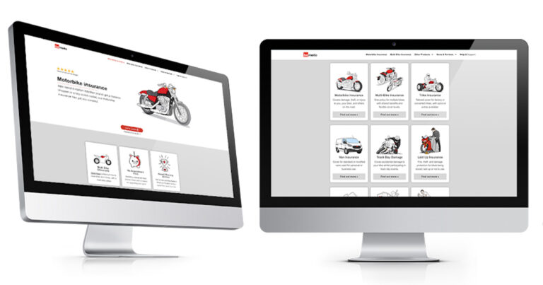 Mock up of the new BeMoto website.