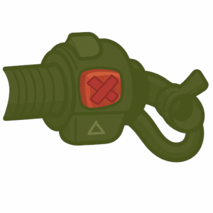 Illustration of a motorbike handlebar control with the horn button taped over, shown in a flat green cartoon style on a transparent background, representing a motorbike security hack.