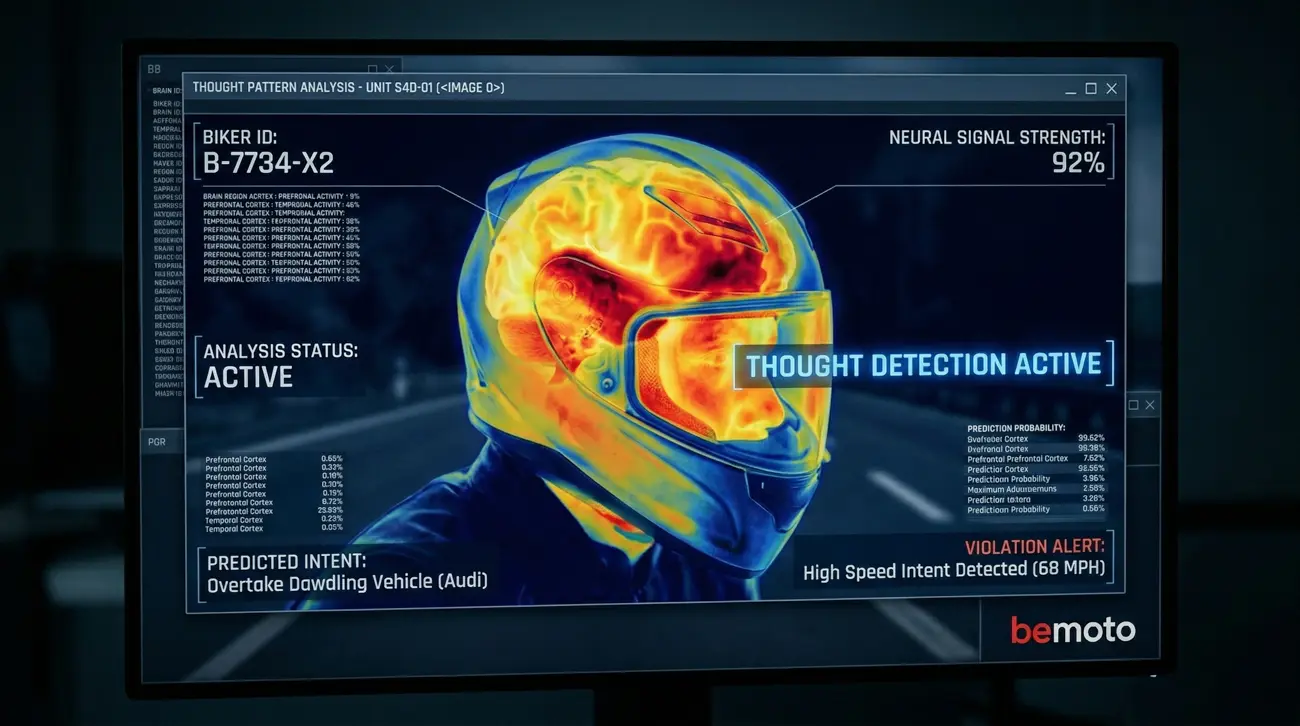 A simulated AI interface used by 4D speed cameras to track rider intent.