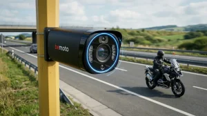 Close-up of the latest 4D speed cameras with AI sensors installed on a UK roadside.