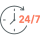 24/7 claims support icon by motorbike insurance specialists BeMoto UK